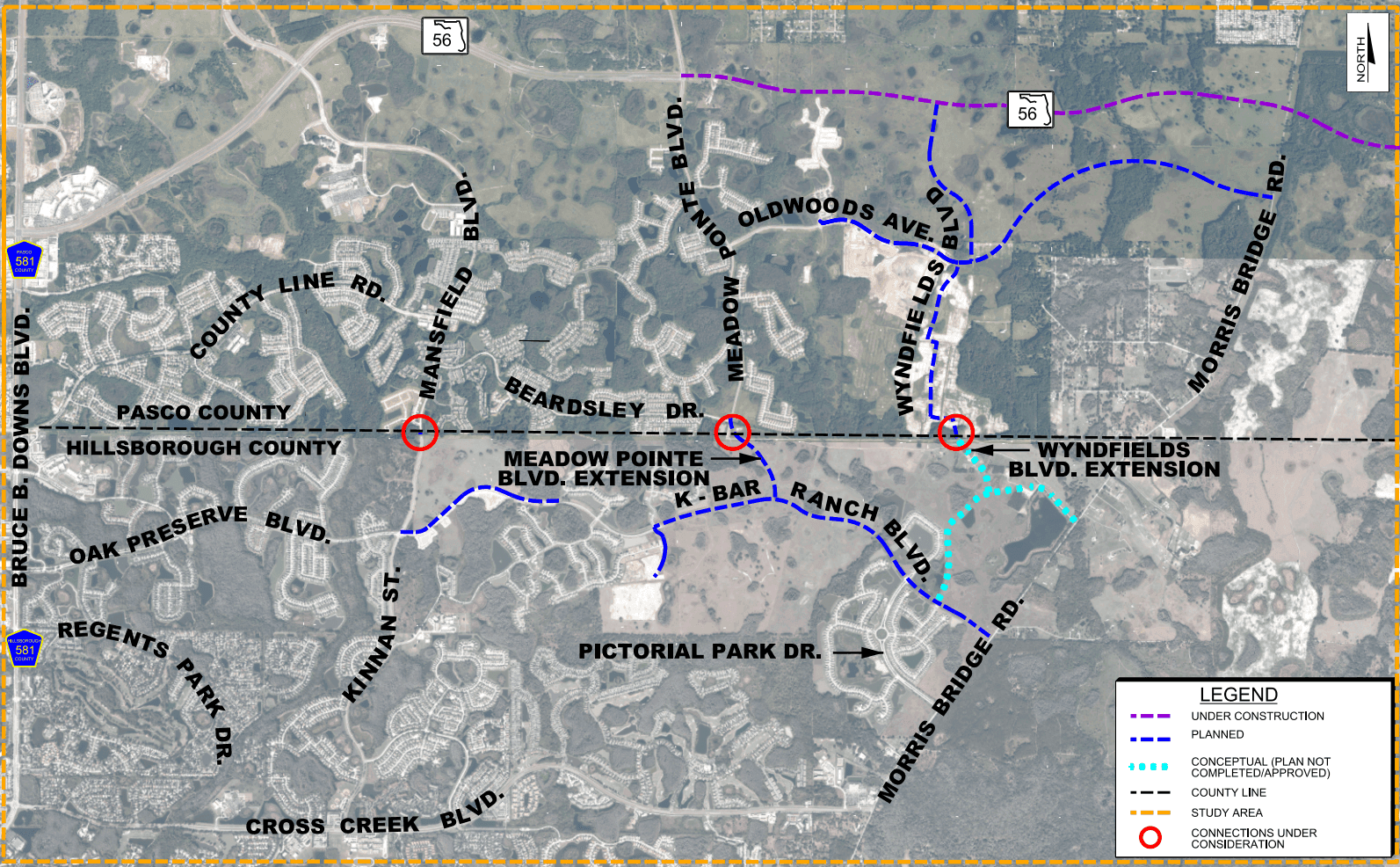 New Roadways planned to connect Wesley Chapel and New Tampa