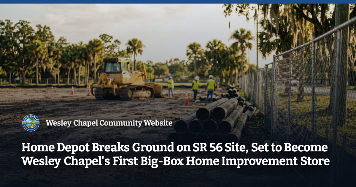 Home Depot Breaks Ground on SR 56 Site, Set to Become Wesley Chapel's First Big-...